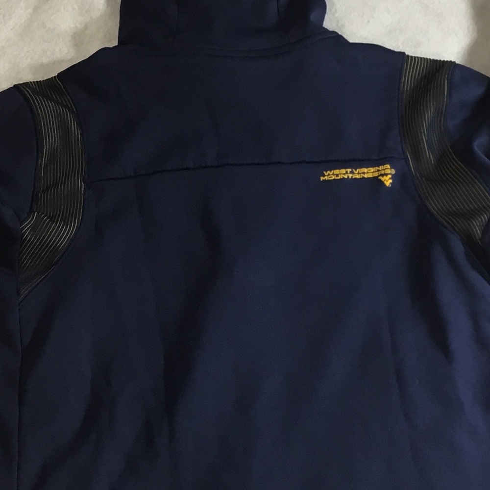 Nike Men’s West Virginia Navy and Gold Dri-FIT Hoodie SZ Large gently used #247 - Picture 12 of 14